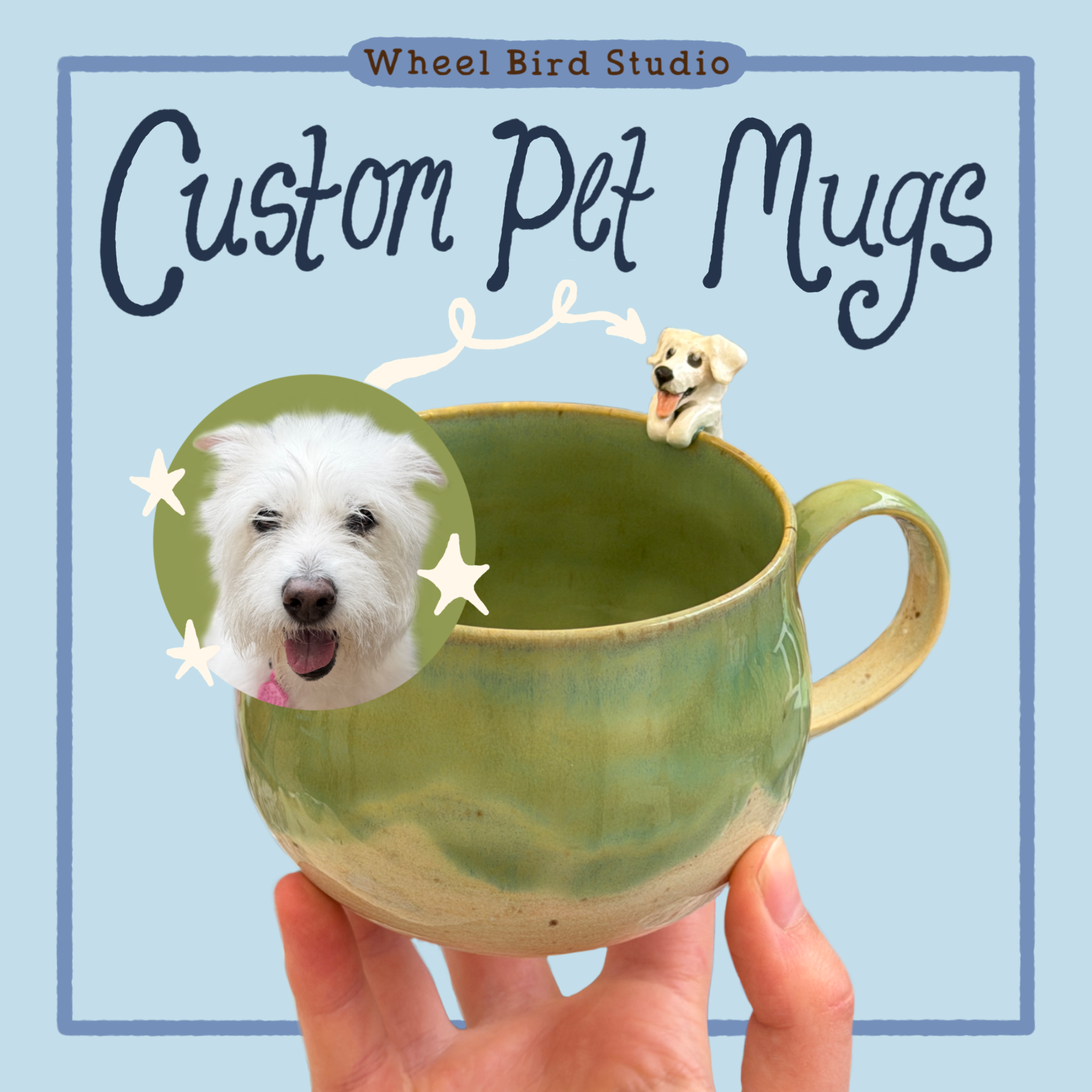 Handmade Custom Pet Mug - Made to Order - Each Pet +$40
