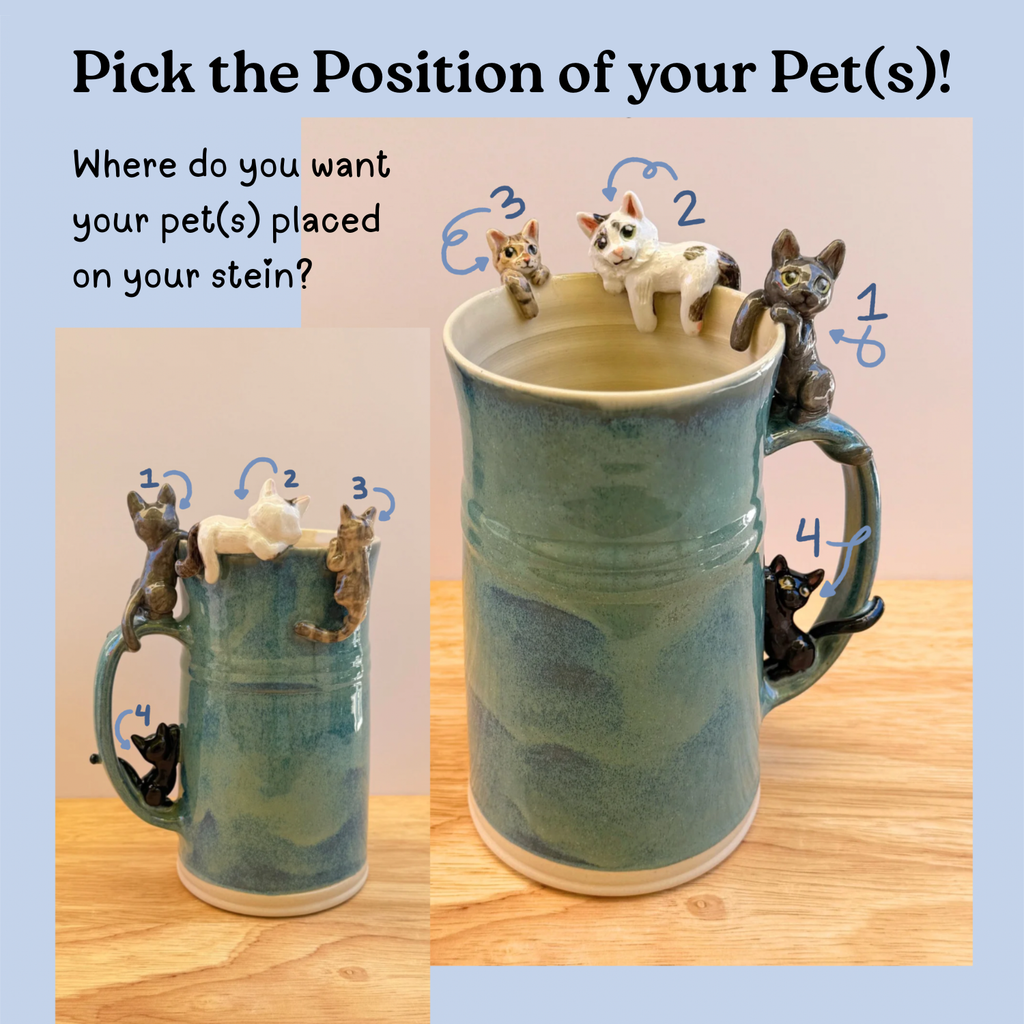 Handmade Custom Pet Stein - Made to Order - Each pet +$50