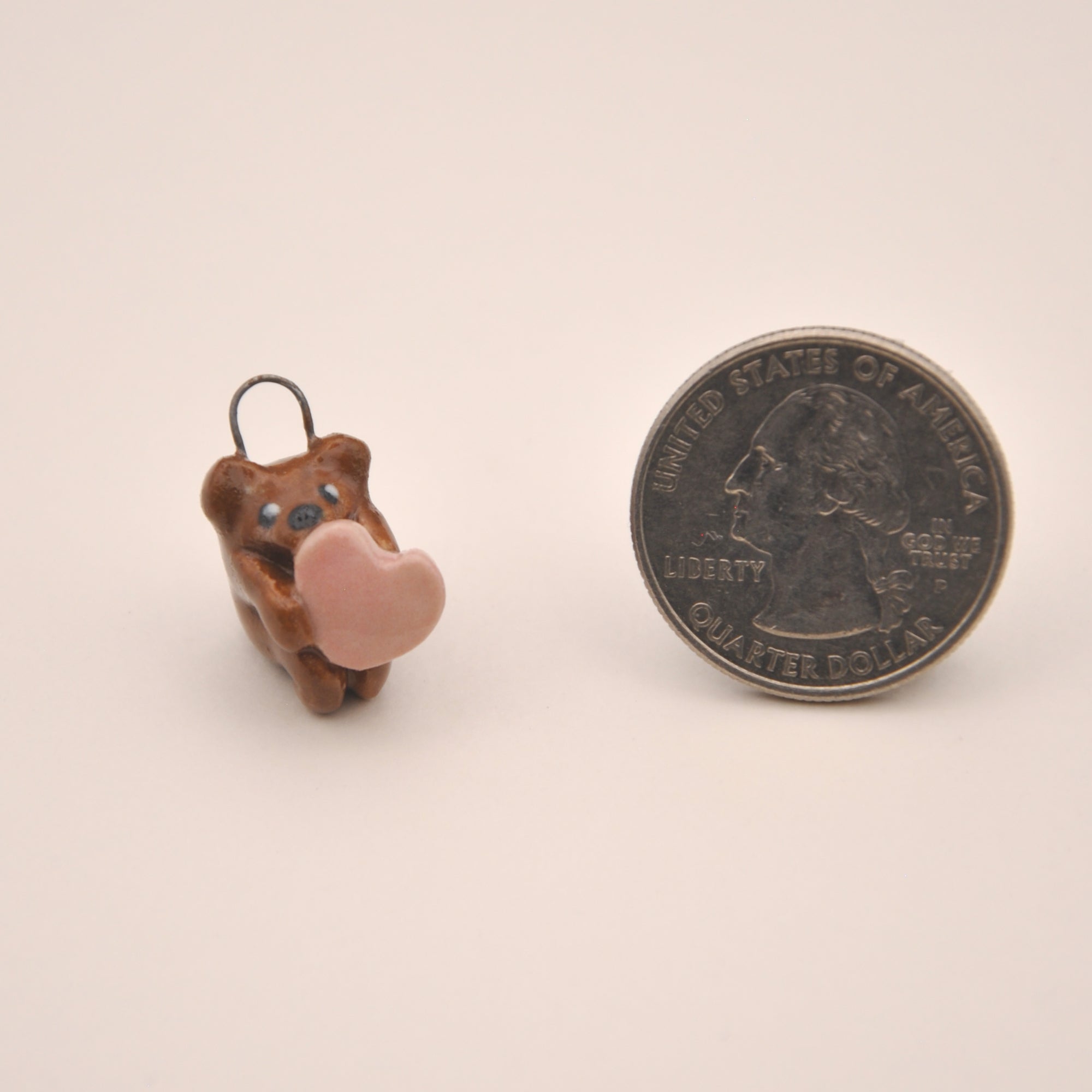 Brown Bear Charm ~ Holding a Heart
