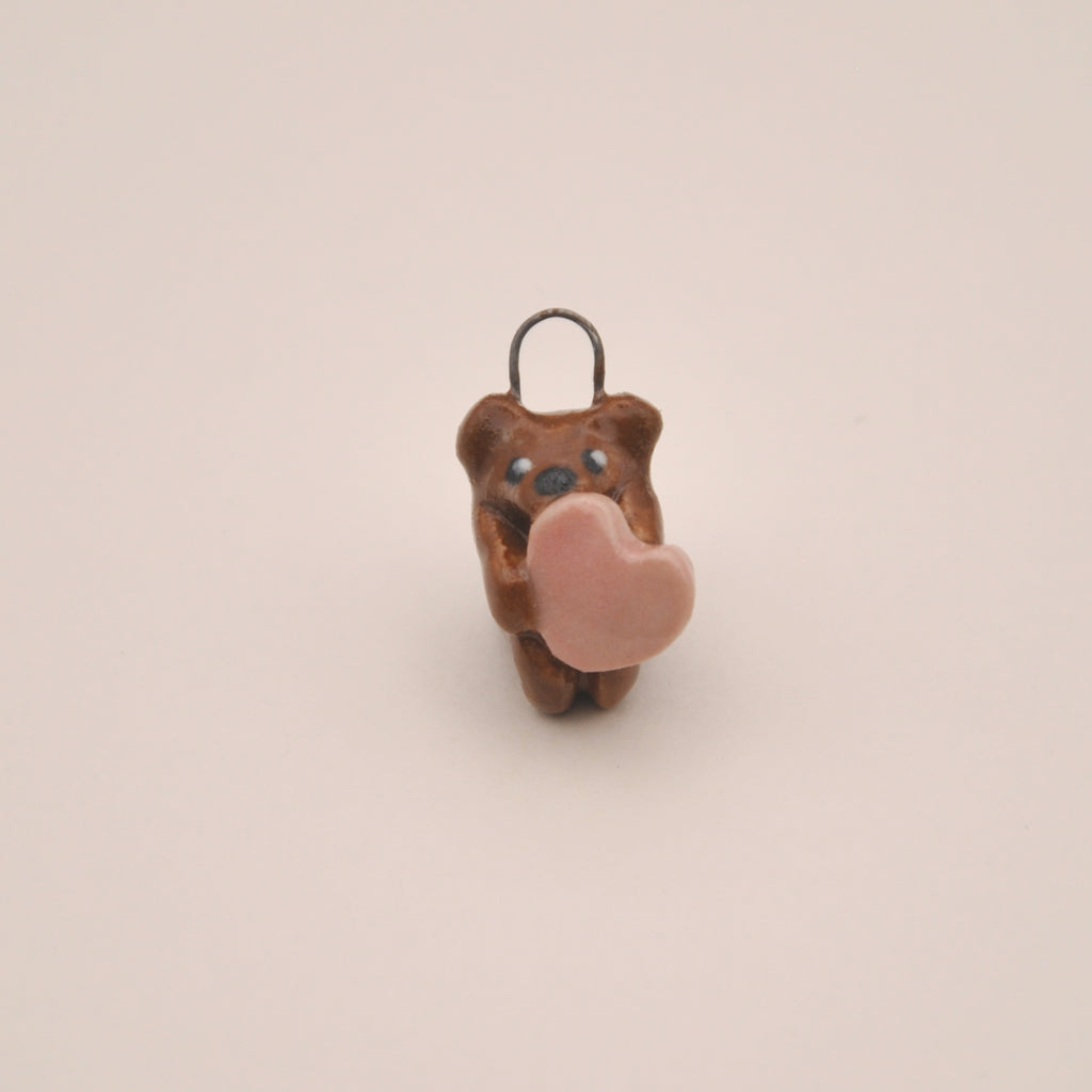 Brown Bear Charm ~ Holding a Heart