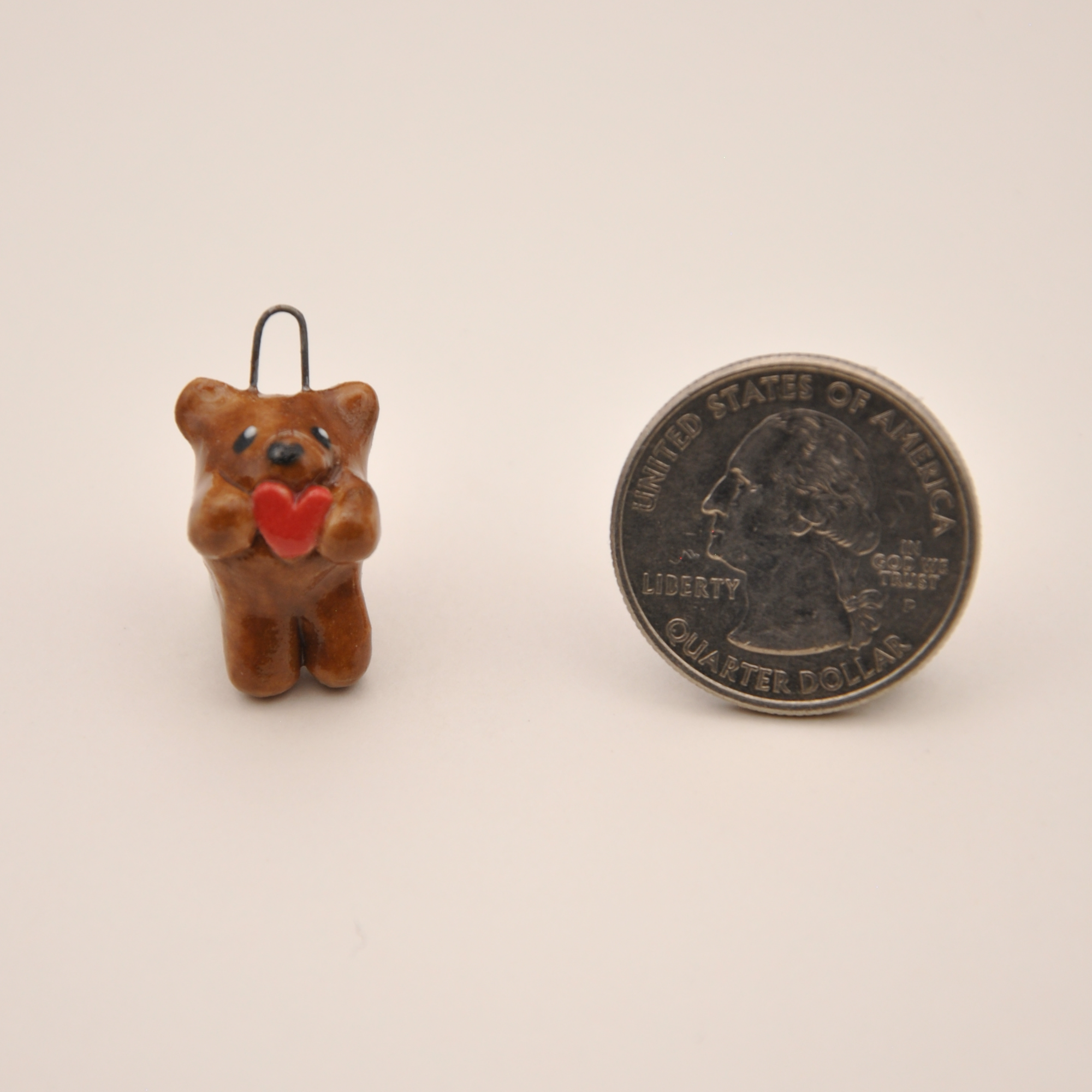 Brown Bear Charm ~ Holding a Heart