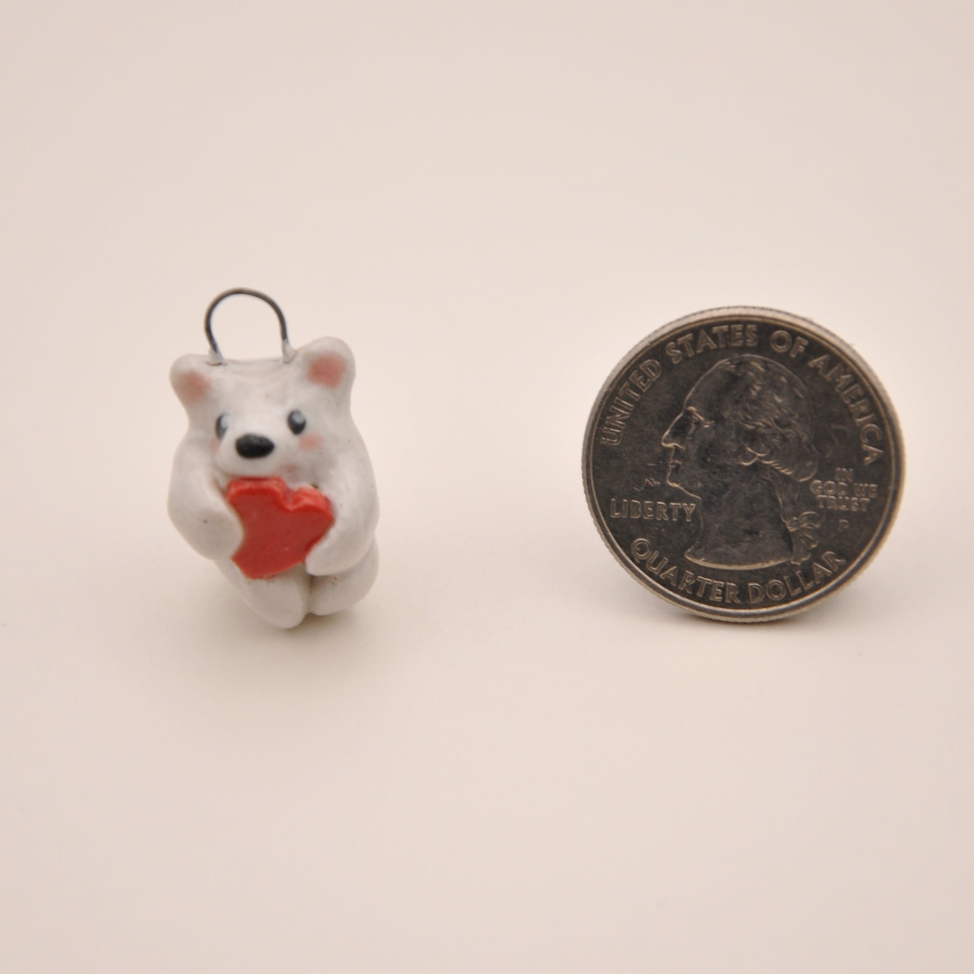 Polar Bear Charm ~ Holding a Heart