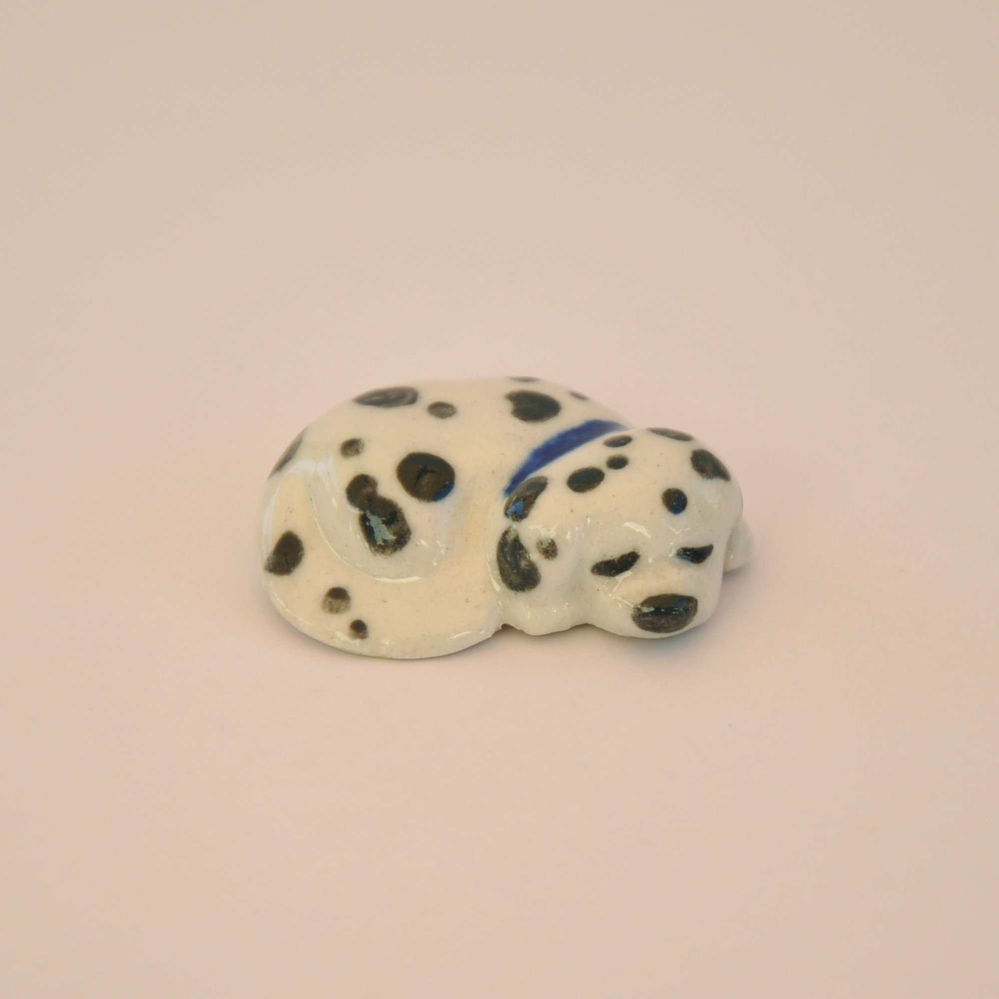 Sleeping Puppy Trinket ~ Dalmatian with Blue Collar