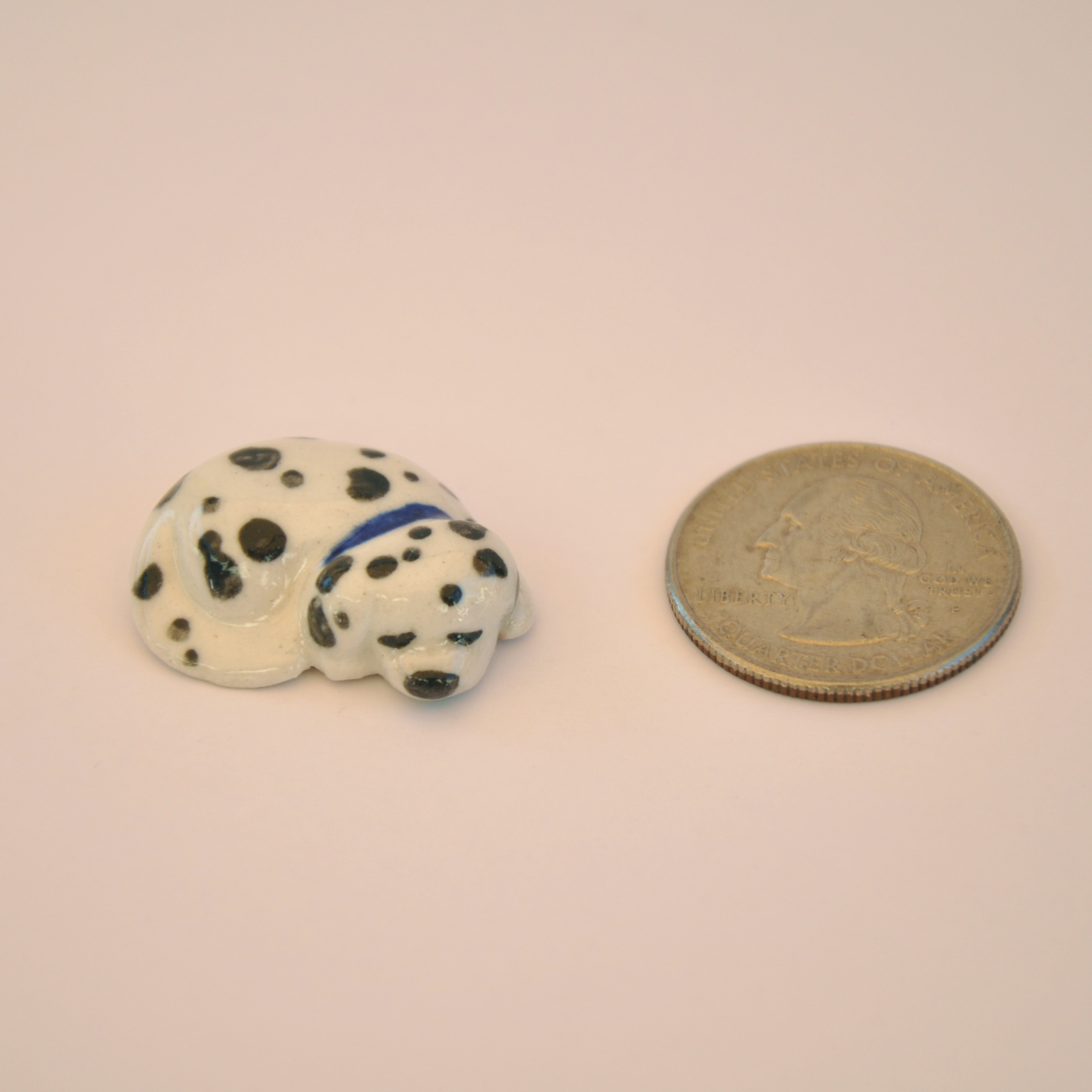 Sleeping Puppy Trinket ~ Dalmatian with Blue Collar