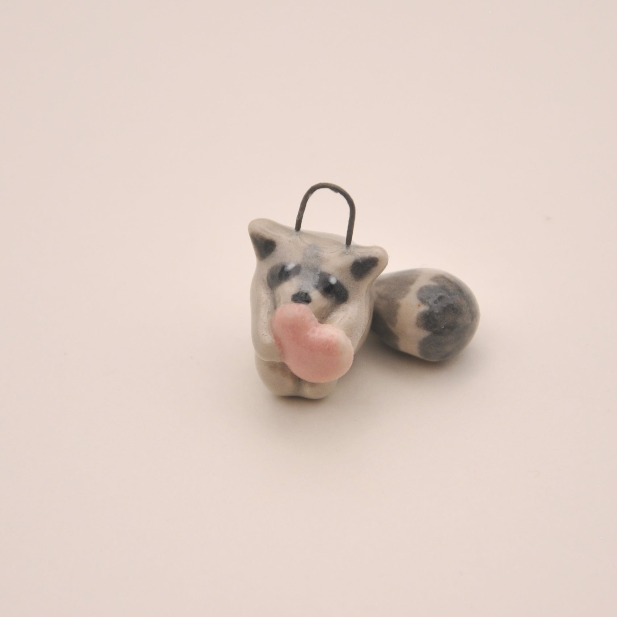 Raccoon Charm ~ Holding a Heart