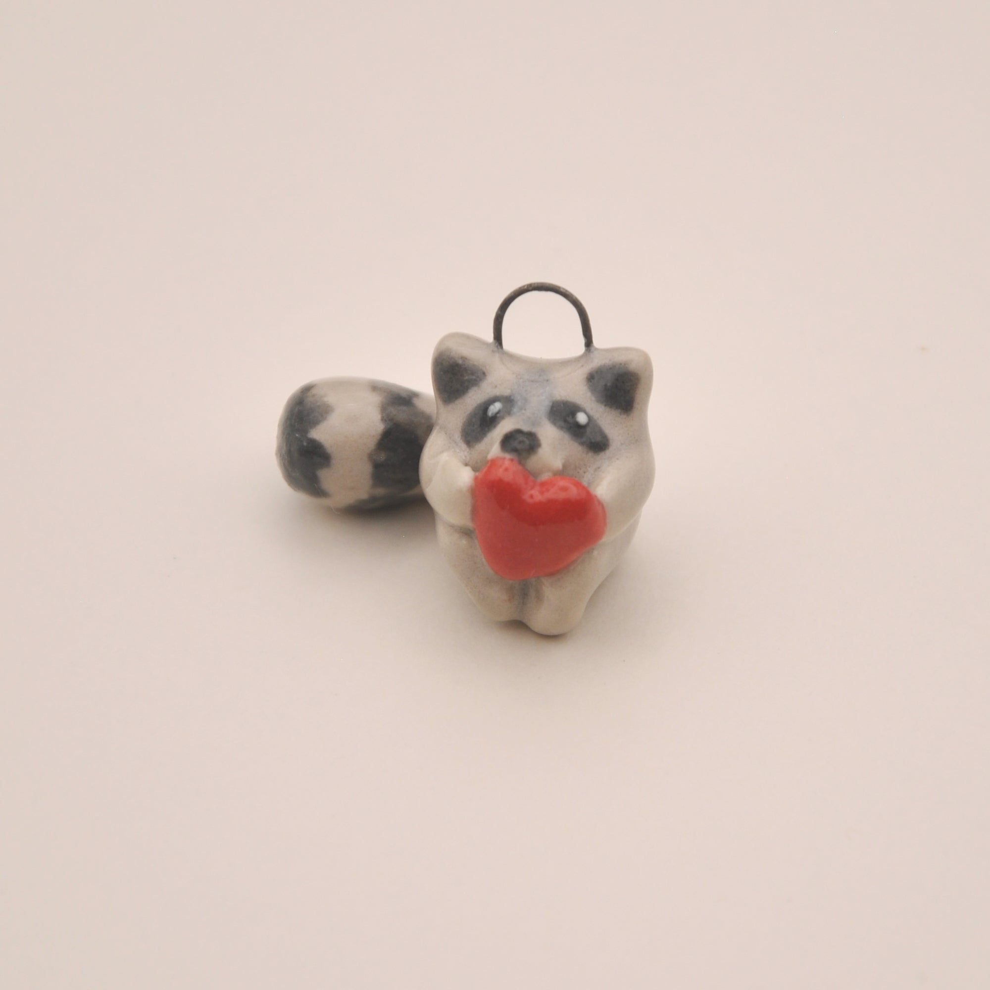 Raccoon Charm ~ Holding a Heart