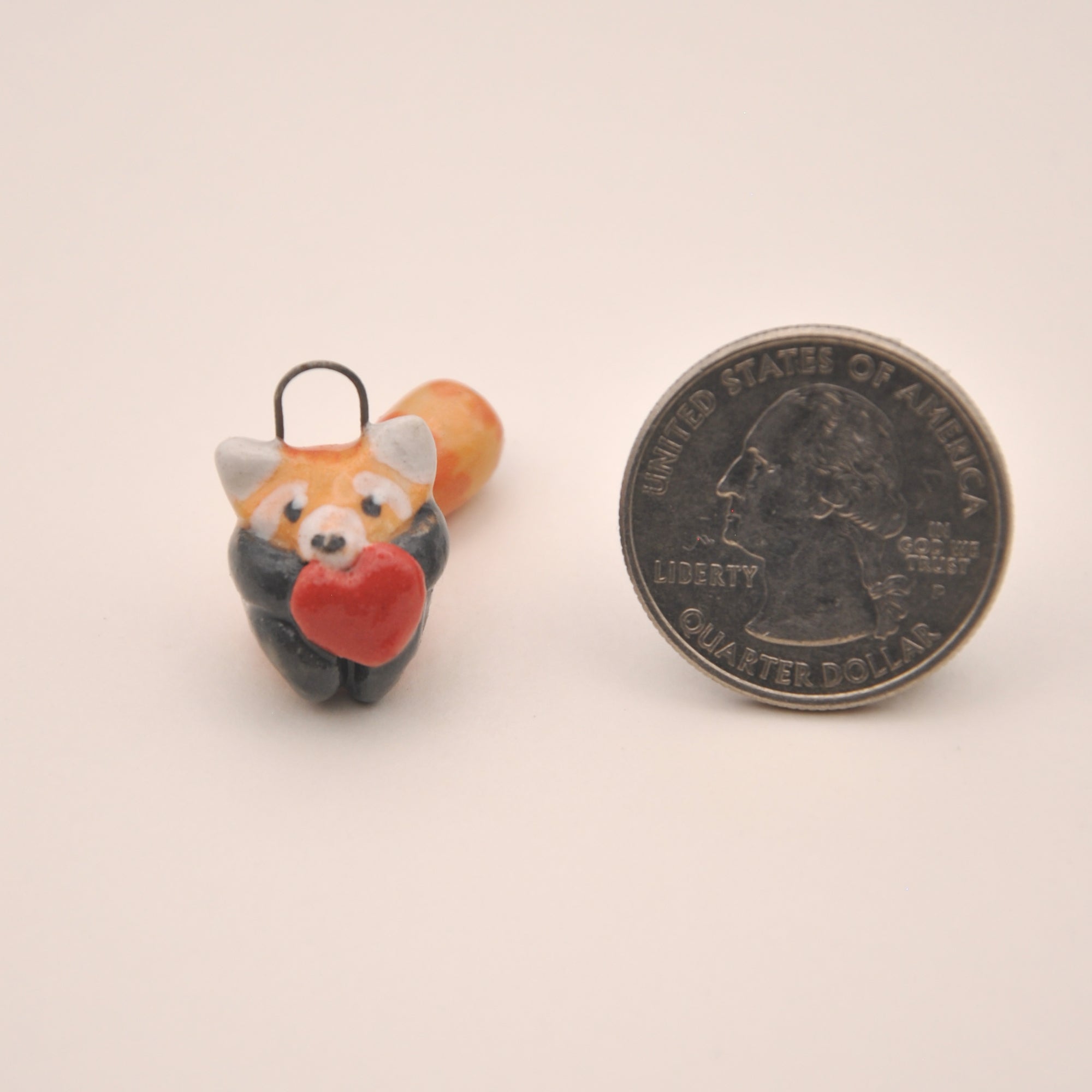 Red Panda Charm ~ Holding a Heart
